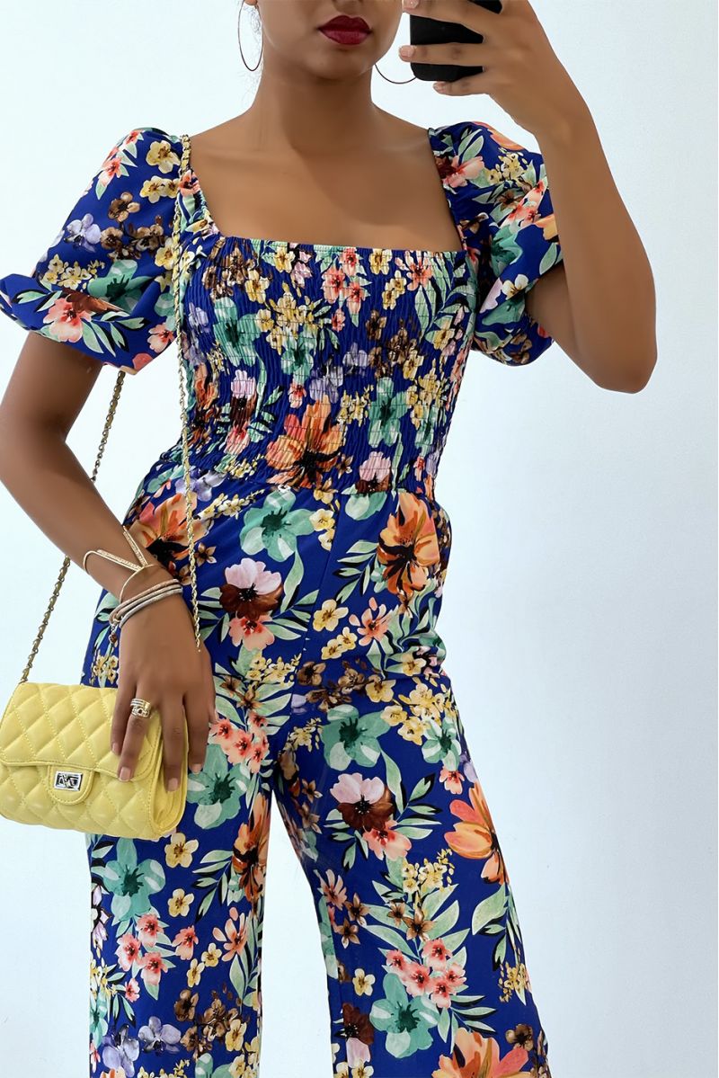 Royale jumpsuit met bloemenprint met bell bottoms en strapless top met elastische borst, essentieel voor de zomer - 3