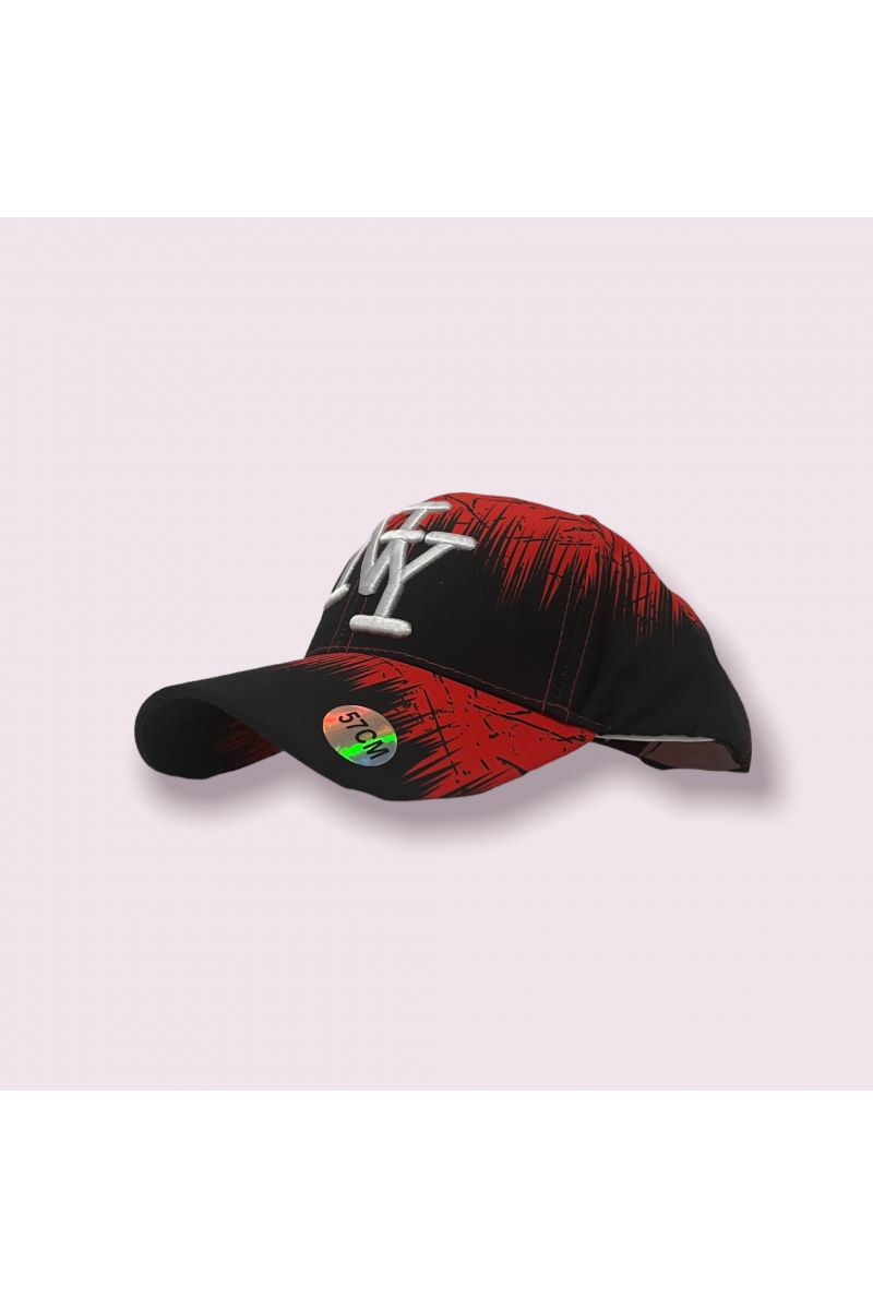 Black and red New York cap with small spots of hyper original paint - 4