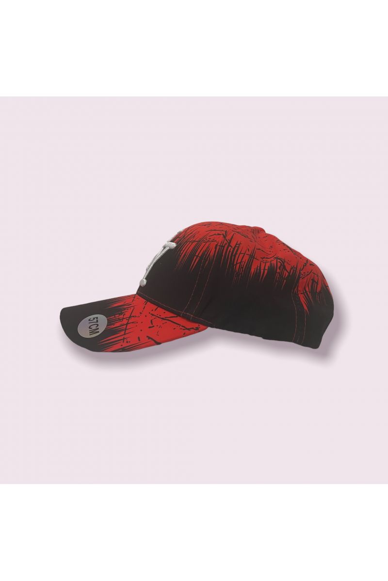 Black and red New York cap with small spots of hyper original paint - 6