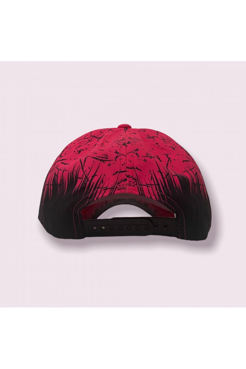 Black and fuchsia New York cap with small spots of hyper original paint - 4
