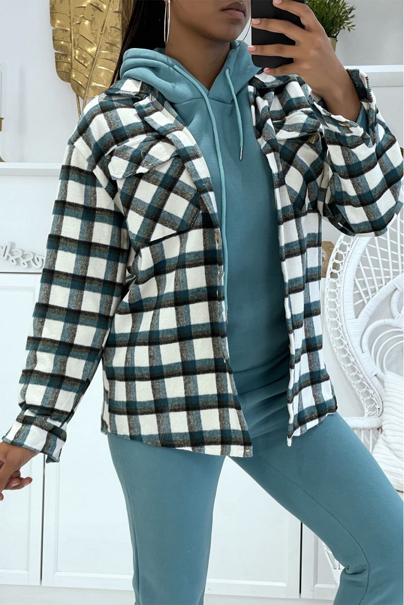 Blue 3-piece warm and comfortable jogging set and on super trendy oversize shirt - 2