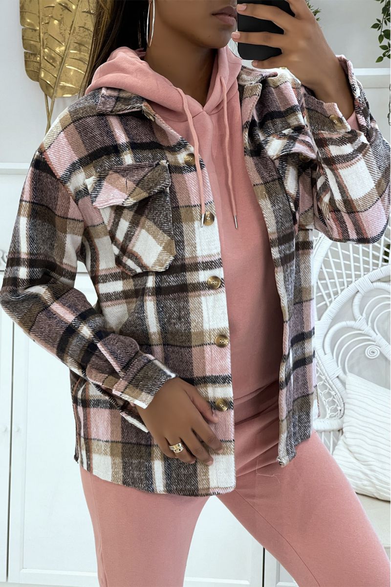 Ensemble rose 3 pièces jogging chaud et confortable et sur chemise oversize hyper tendance - 2