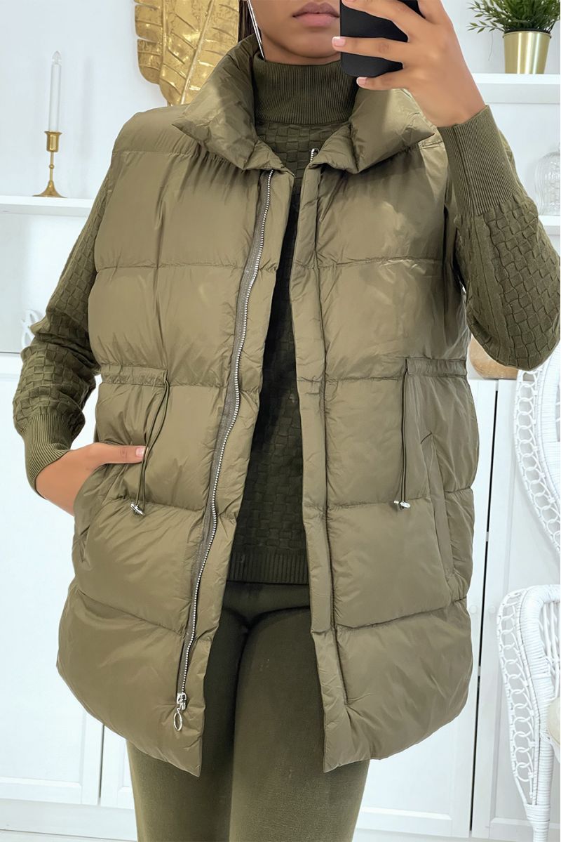 EnK3mble winter 3 piece khaki down jacket and ribbed jogging suit  Casual chic and cocooning style - 6