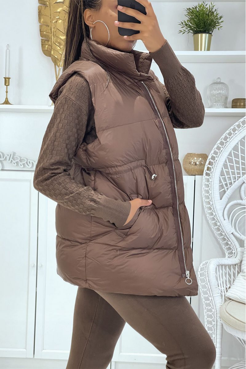 3-piece brown down jacket and ribbed jogging winter setCasual chic and cocooning style - 6