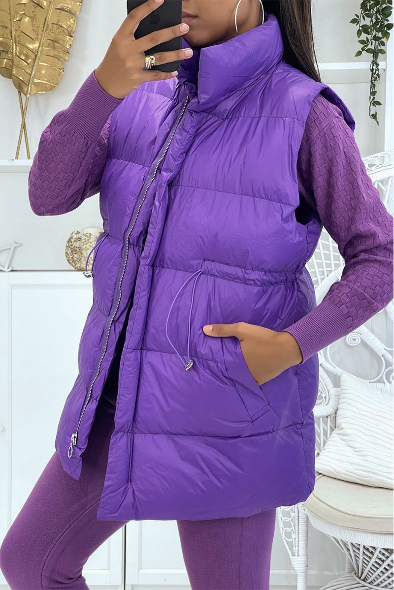 3-delige winterset paars donsjack en geribbelde joggersCasual chique en cocooning-stijl - 7