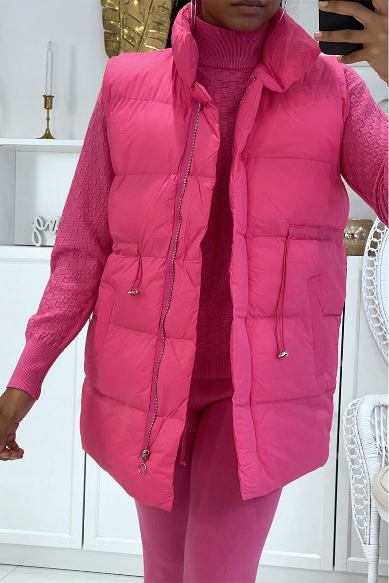 3-piece winter fuchsia down jacket and ribbed jogging setCasual chic and cocooning style - 3
