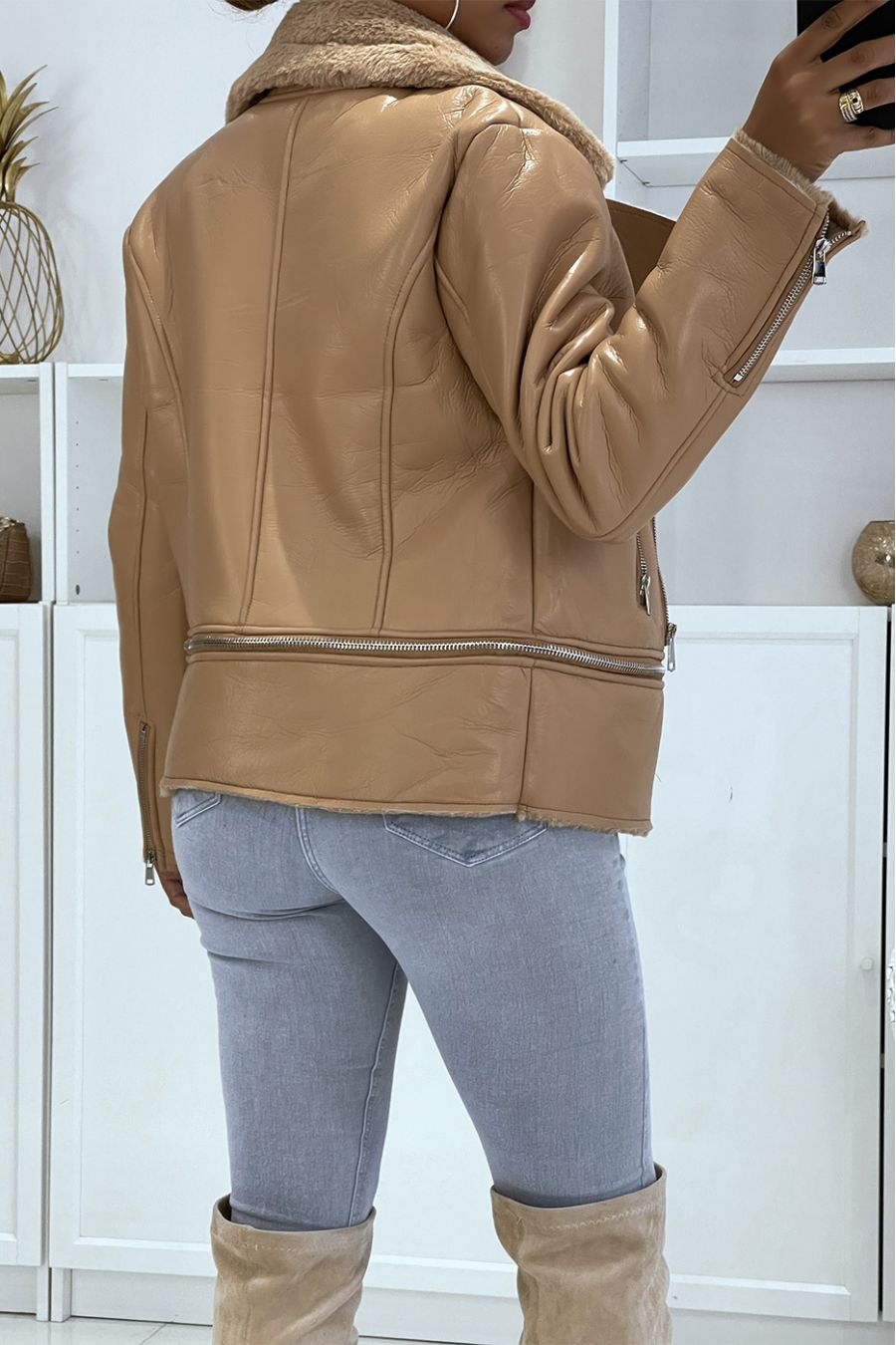 Quilted brown coat - 2