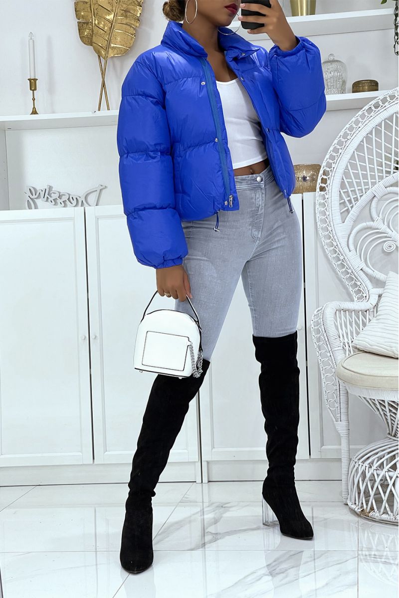 Royal short down jacket with long sleeves and high collar in a super trendy color perfect for winter - 1