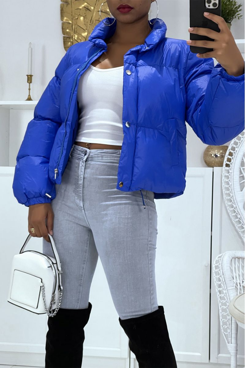 Royal short down jacket with long sleeves and high collar in a super trendy color perfect for winter - 3