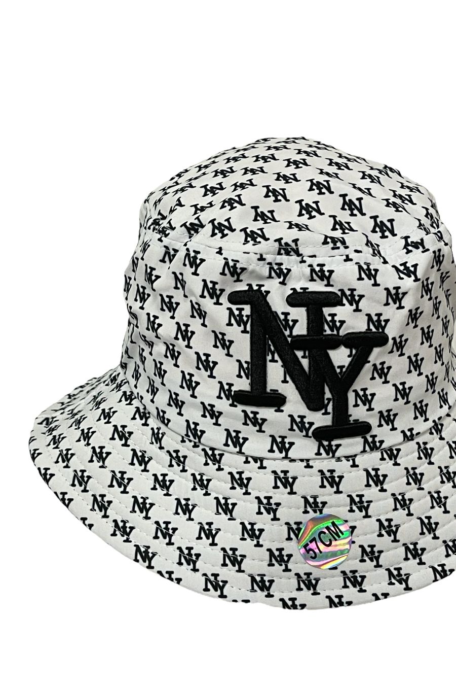Joli bob New york à imprimé NY blanc et noir indispensable de l'été - 1