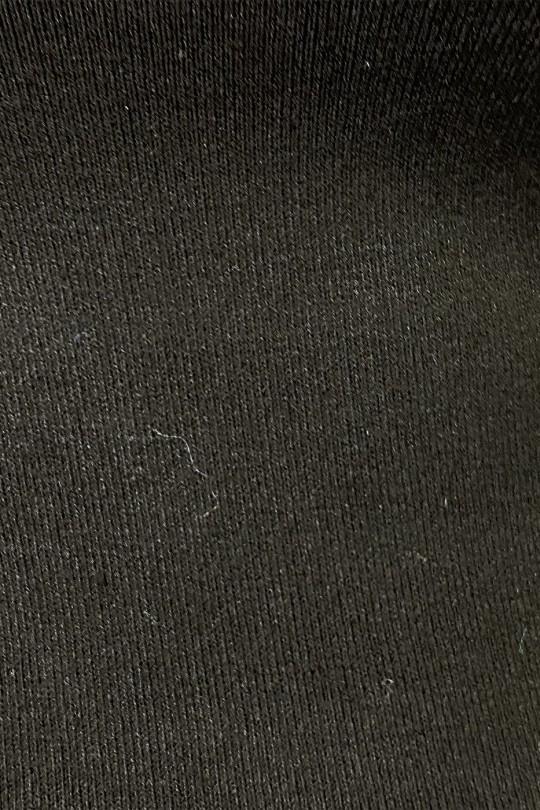 Pull noir col rond en maille tricot très extensible et très doux - 6