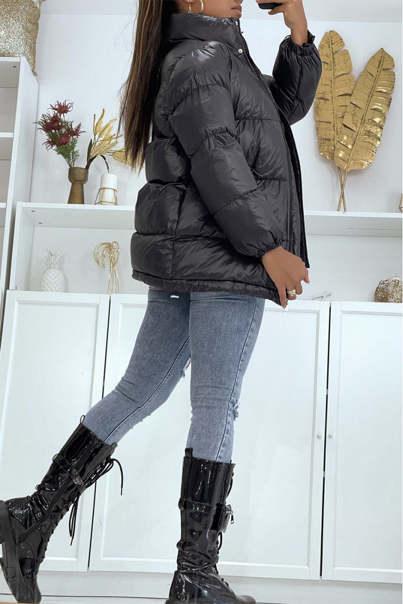 Well rounded and waterproof black down jacket - 4