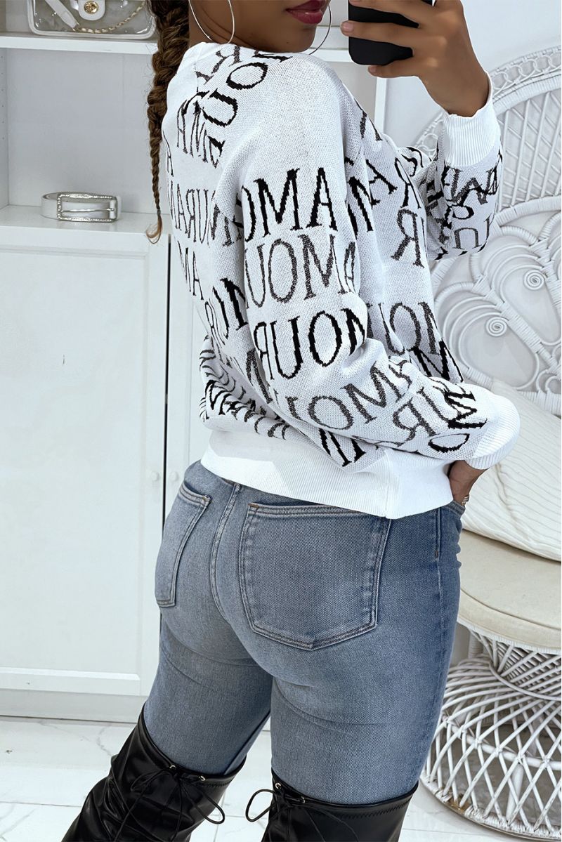 White sweater with Love writing - 2 White sweater with Love writing - 2
