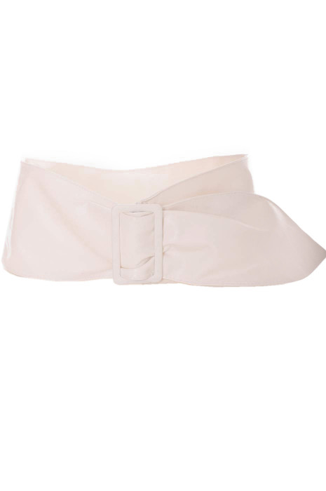 Brede witte faux lederen riem. Toebehoren CE517 - 1
