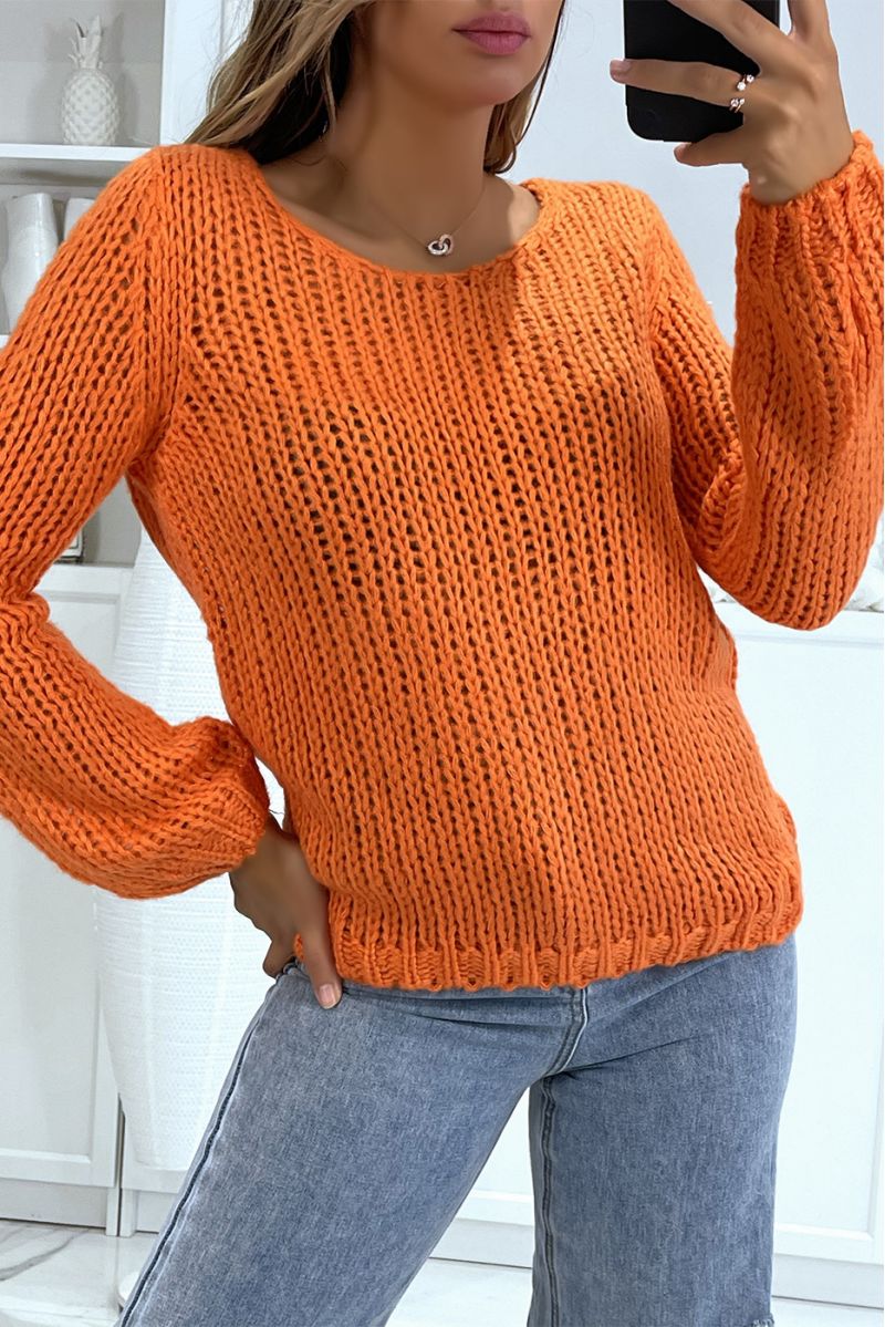 Big orange sweater, very pleasant to wear - 3