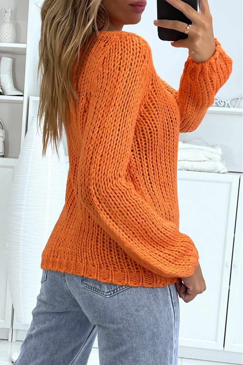 Big orange sweater, very pleasant to wear - 4