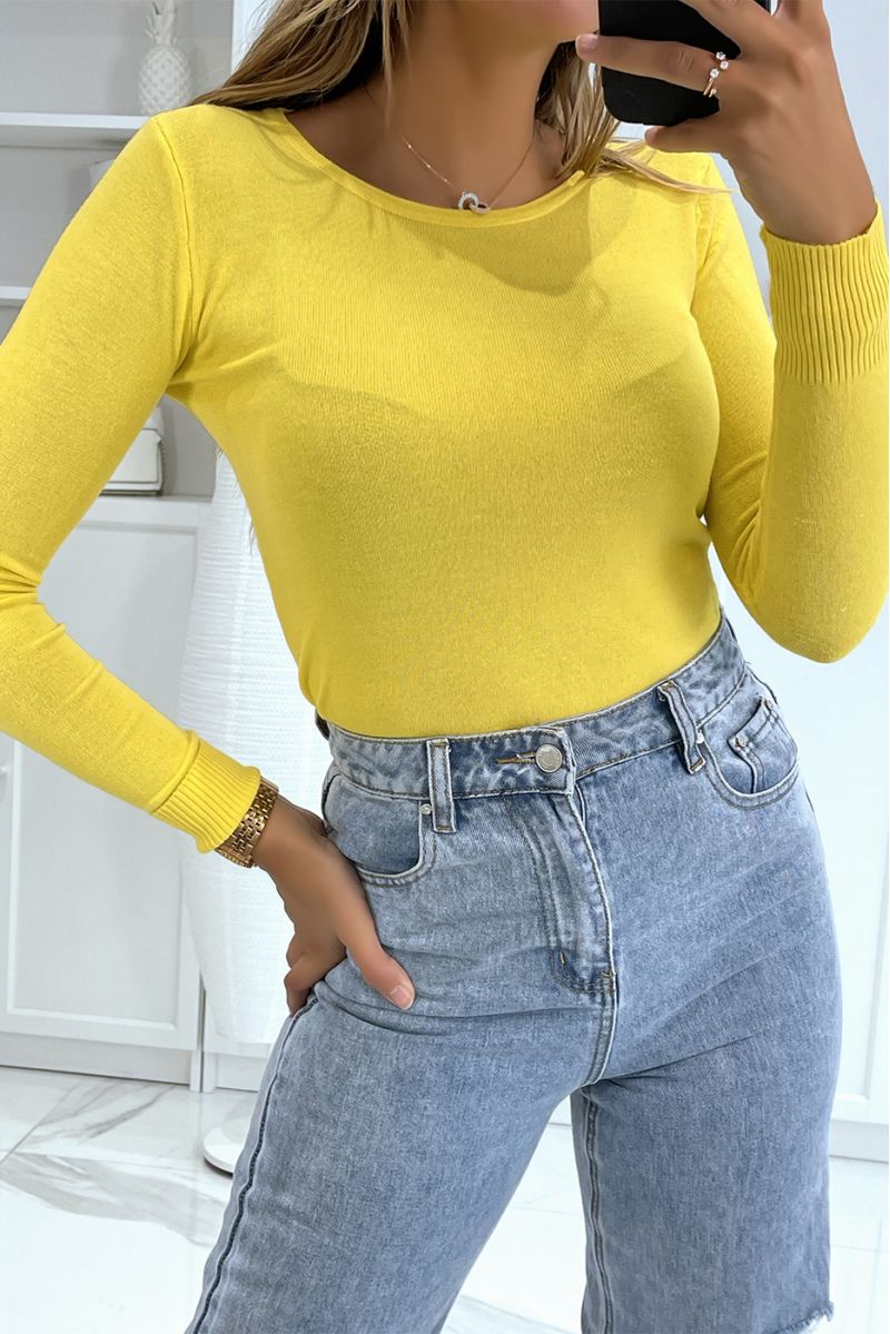 YeYGow round neck sweater in very stretchy and very soft knit - 2