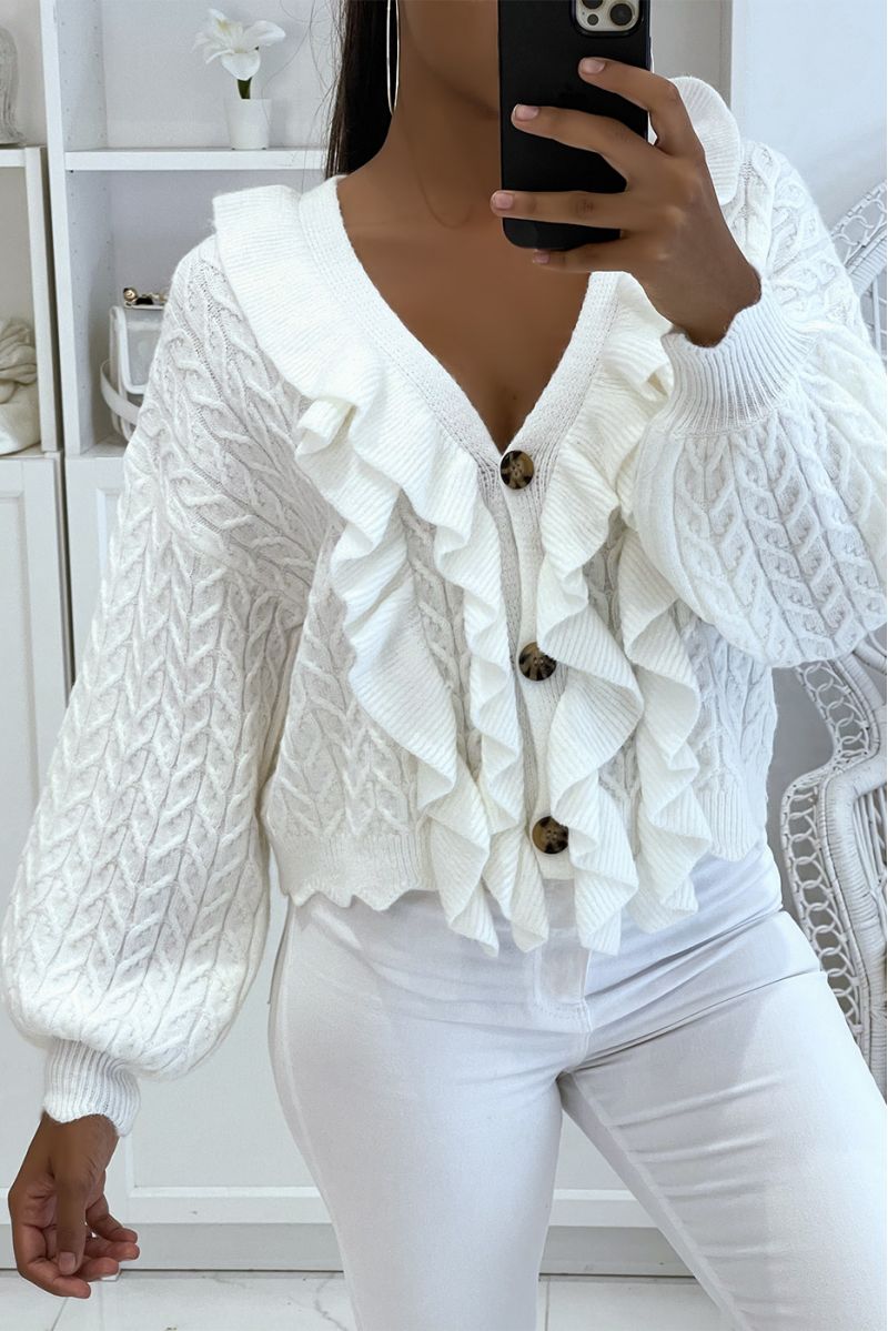 Beige cardigan with Peter Pan collar - 4 Beige cardigan with Peter Pan collar - 4