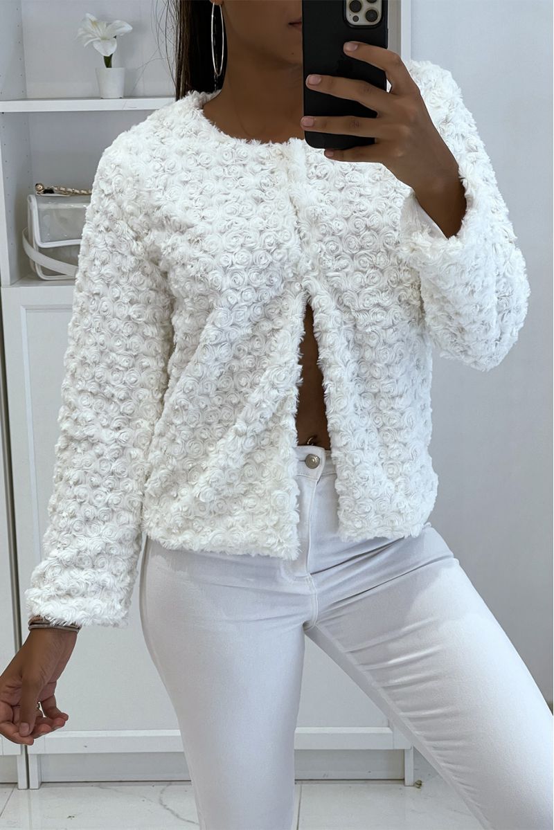 Chic white lace and ruffle waistcoat - 3