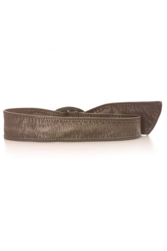 Faded black belt in faux leather style with oval buckle. Accessory BG3003 - 5