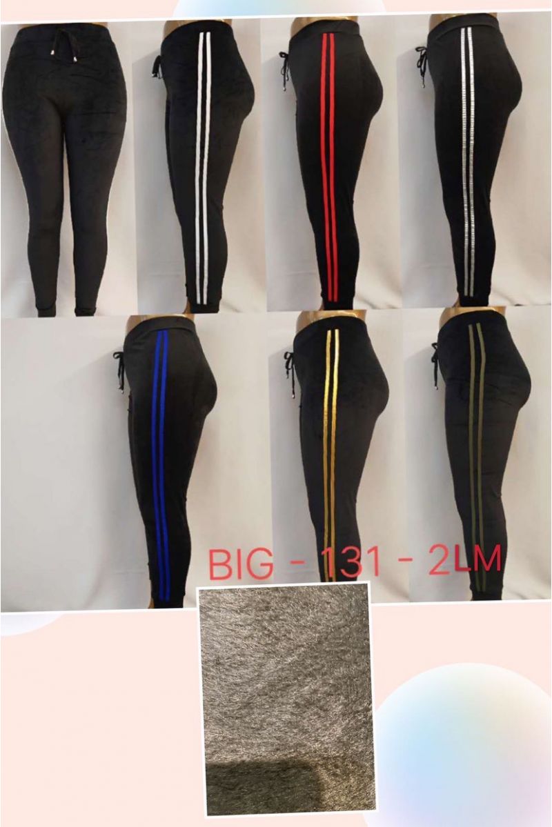 Plus size leggings with lace and colored bands