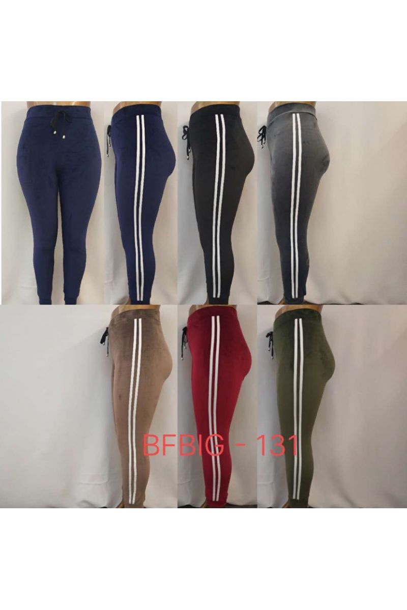 Plus size lace-up leggings with white bands