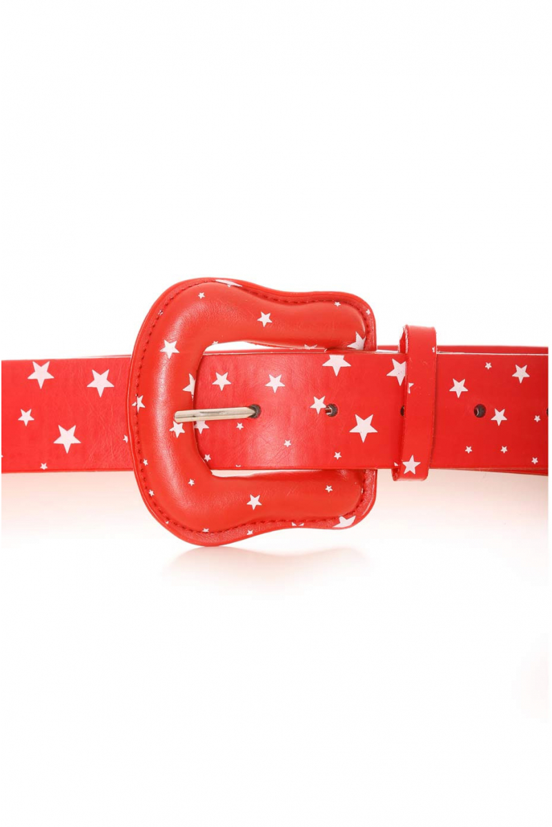 Red belt with white stars pattern. Accessory BG-P009 - 2