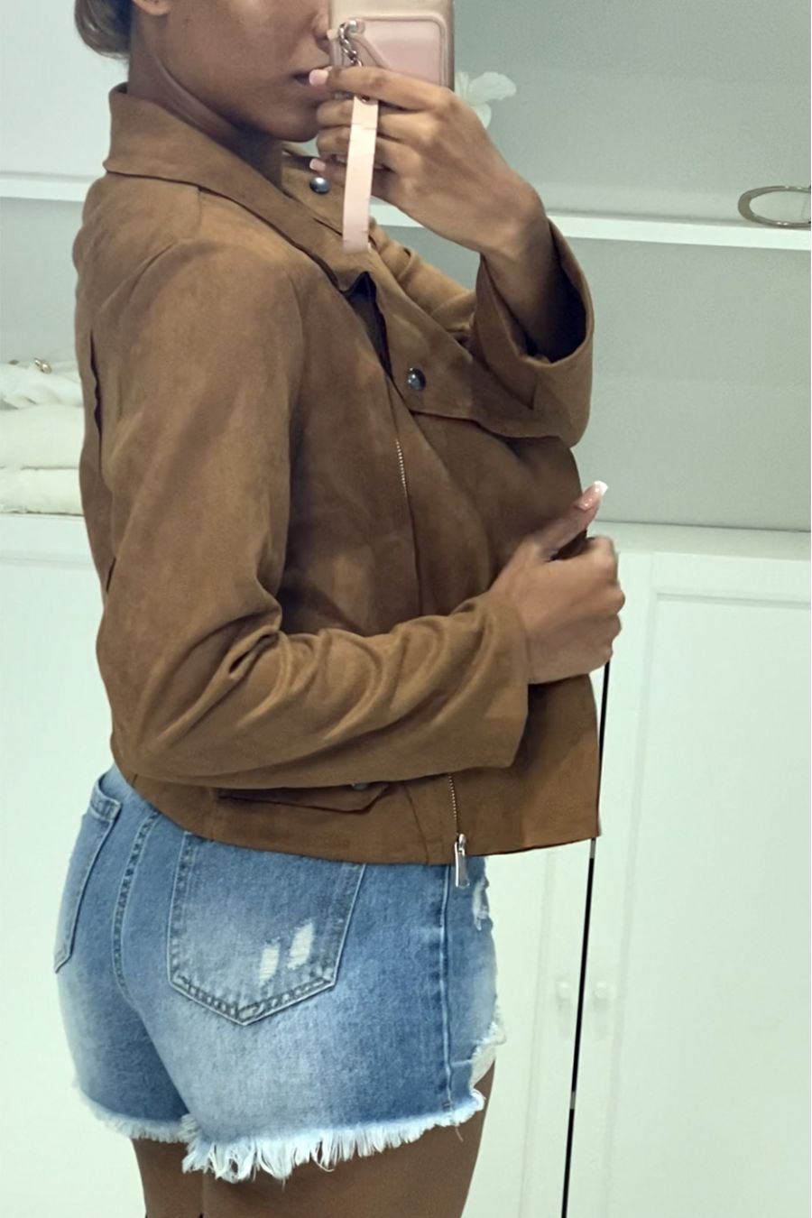 Camel suède blazer jasje - 2