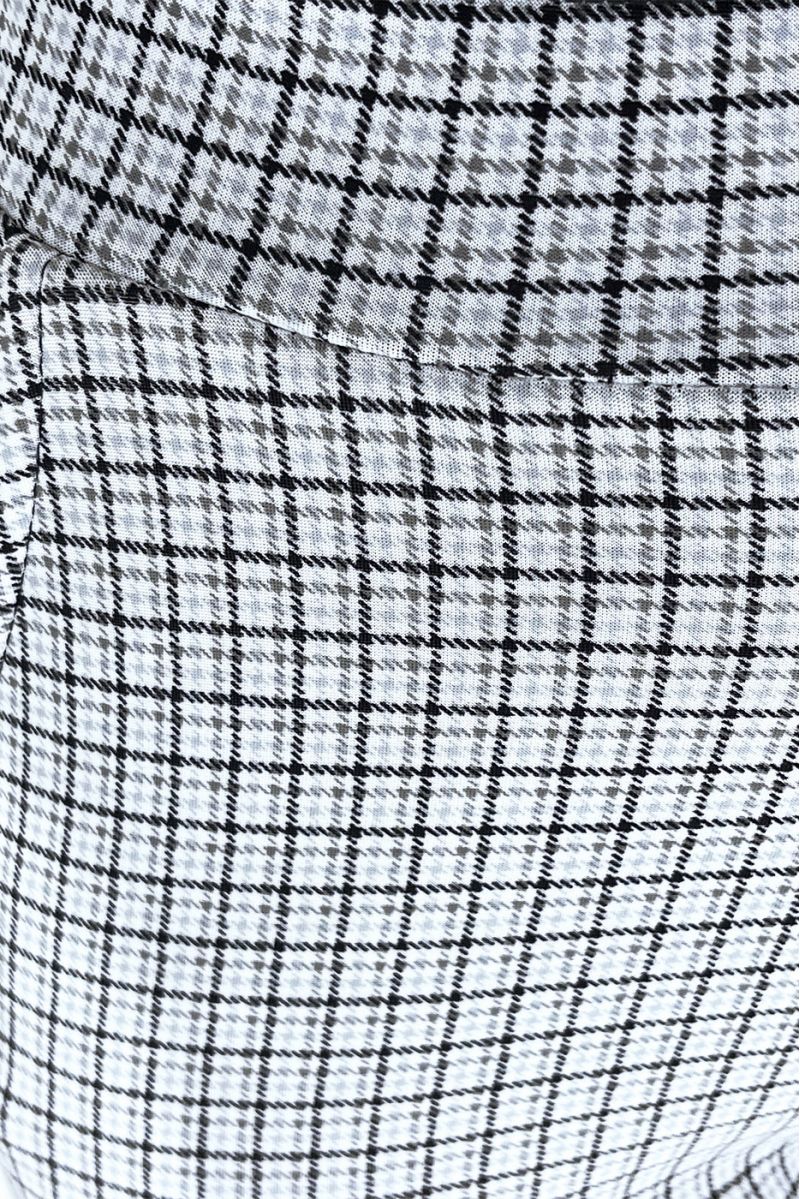 Witte slanke broek met zakken en mooi pied-de-poulepatroon - 4