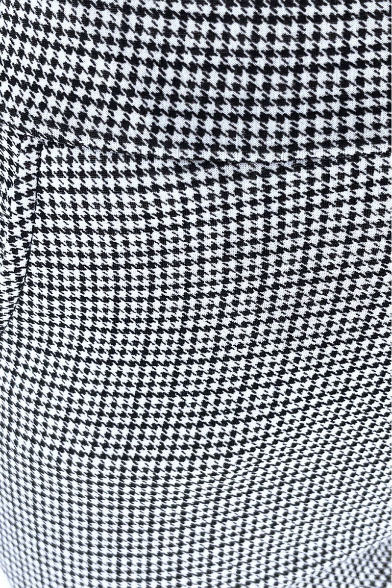 Black slim pants with pockets and pretty houndstooth pattern - 4