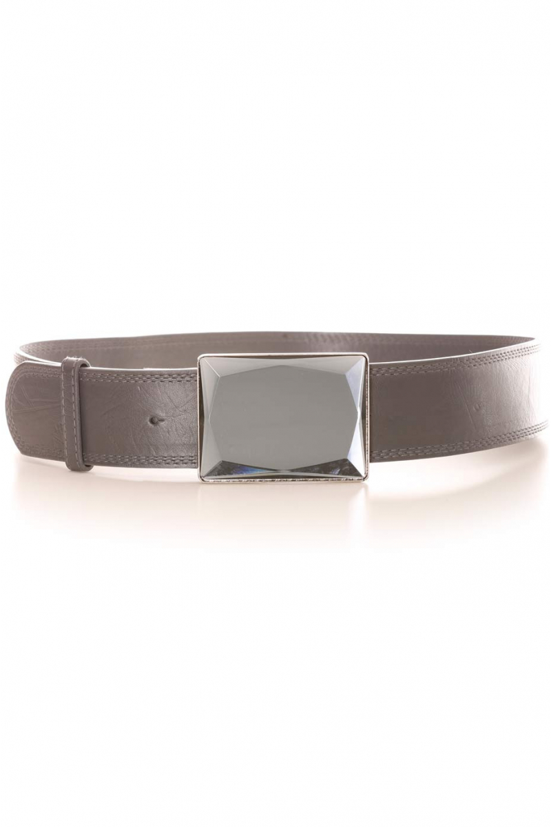 Dark gray belt with square mirror-effect buckle. Accessory LDF0058 - 1