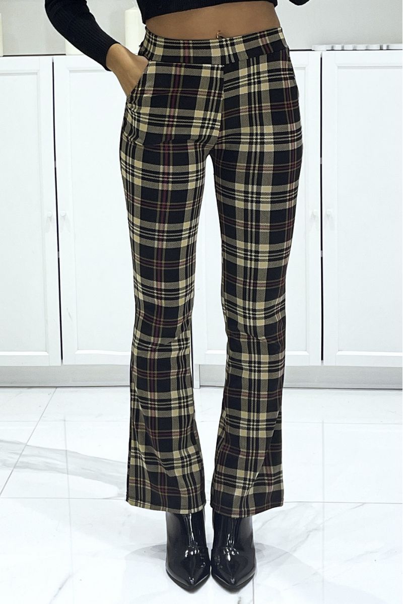 Plum stripe pants with eph leg - 1