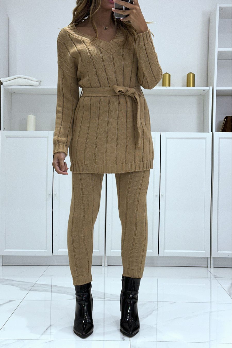 LCW ACCESSORIES Bonnet En Tricot à Lacets Et Cache-Cou Pour Femmes