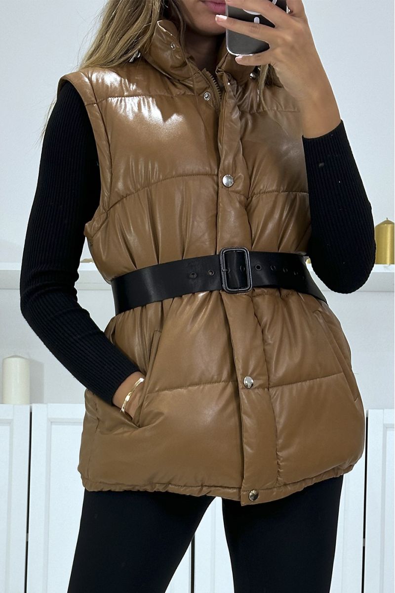 Superb 4-in-1 quilted camel down jacket - 2