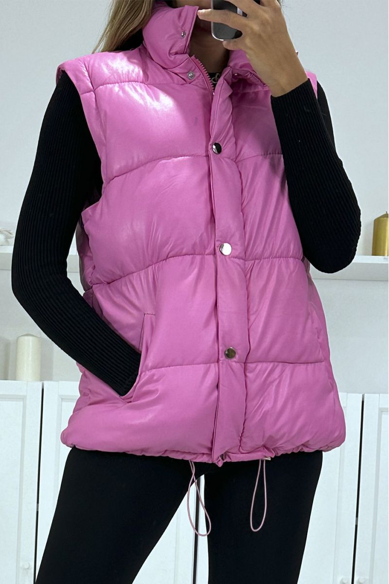 Superb fuchsia quilted 4 in 1 down jacket - 9