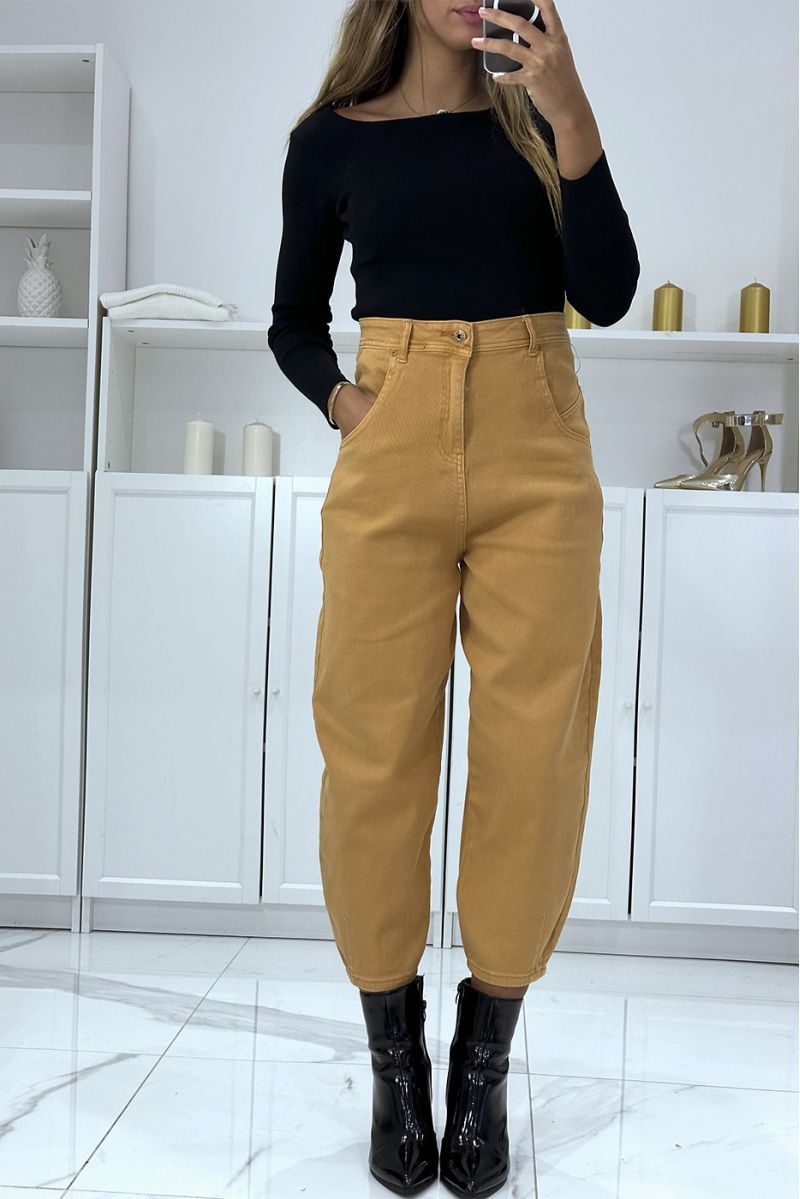 Loose mustard 3/4 and high waist jeans - 1