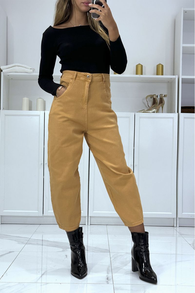 Loose mustard 3/4 and high waist jeans - 3