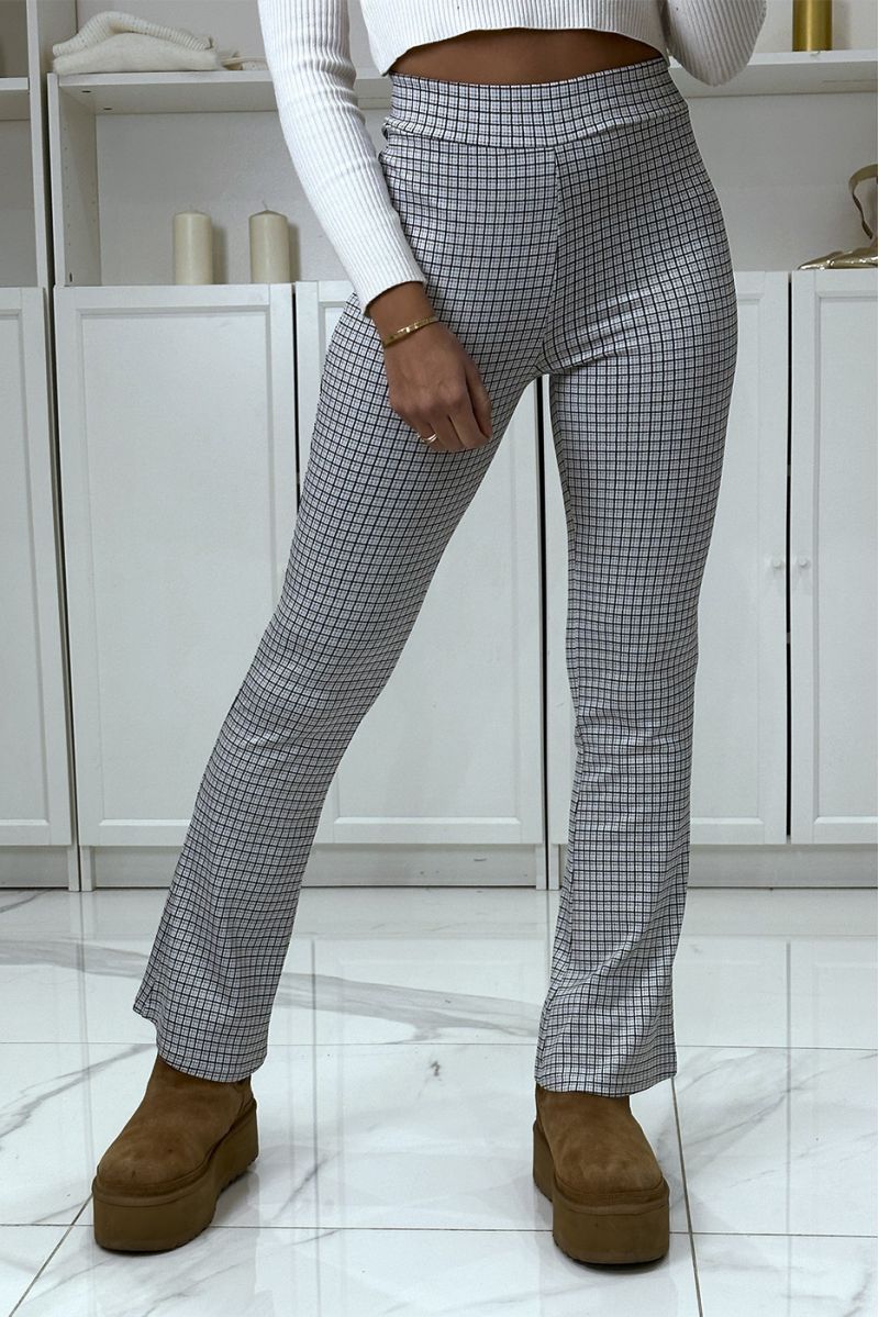 Pantalon blanc motif carreaux patte d'eph  - 2