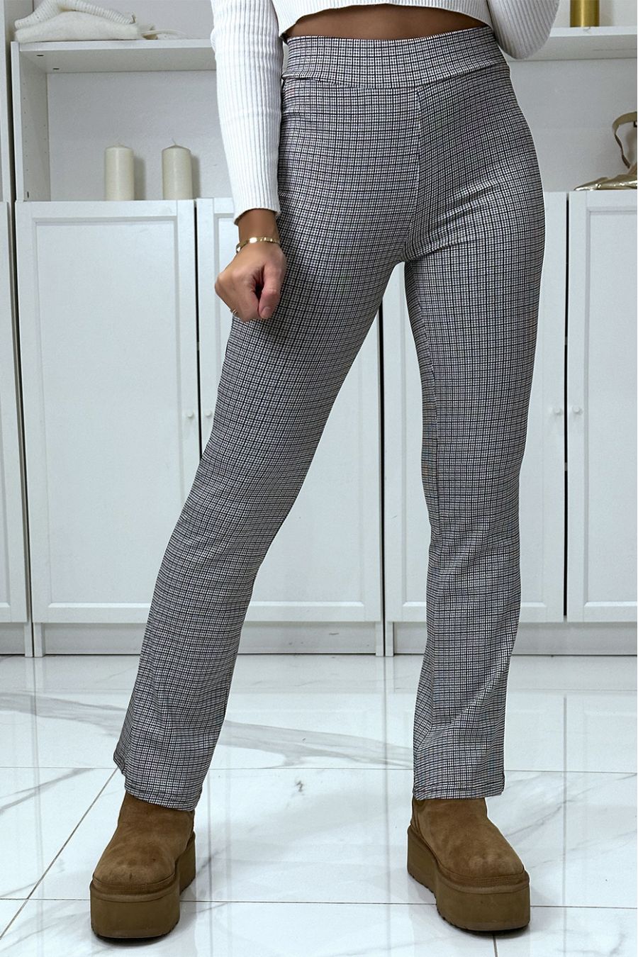 Topshop Dogtooth Print Trousers Size 6 | eBay