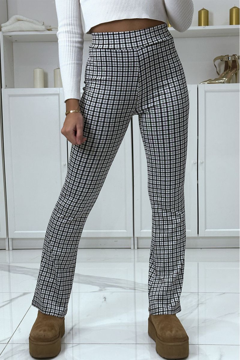 White check pattern eph leg trousers - 2