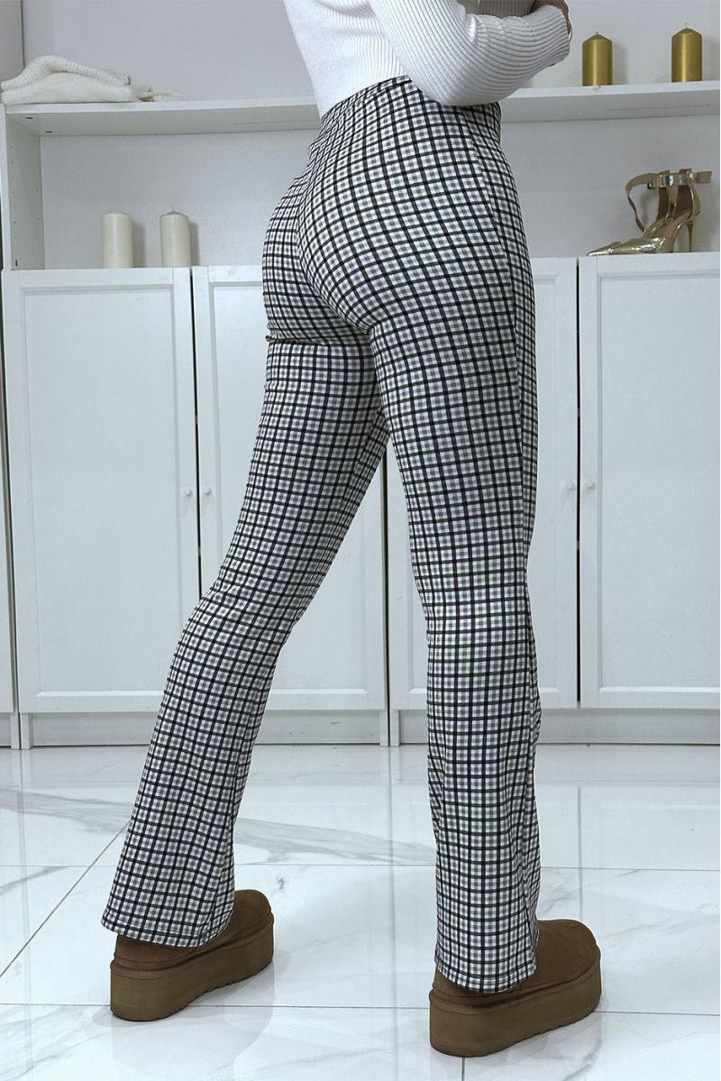 White check pattern eph leg trousers - 3