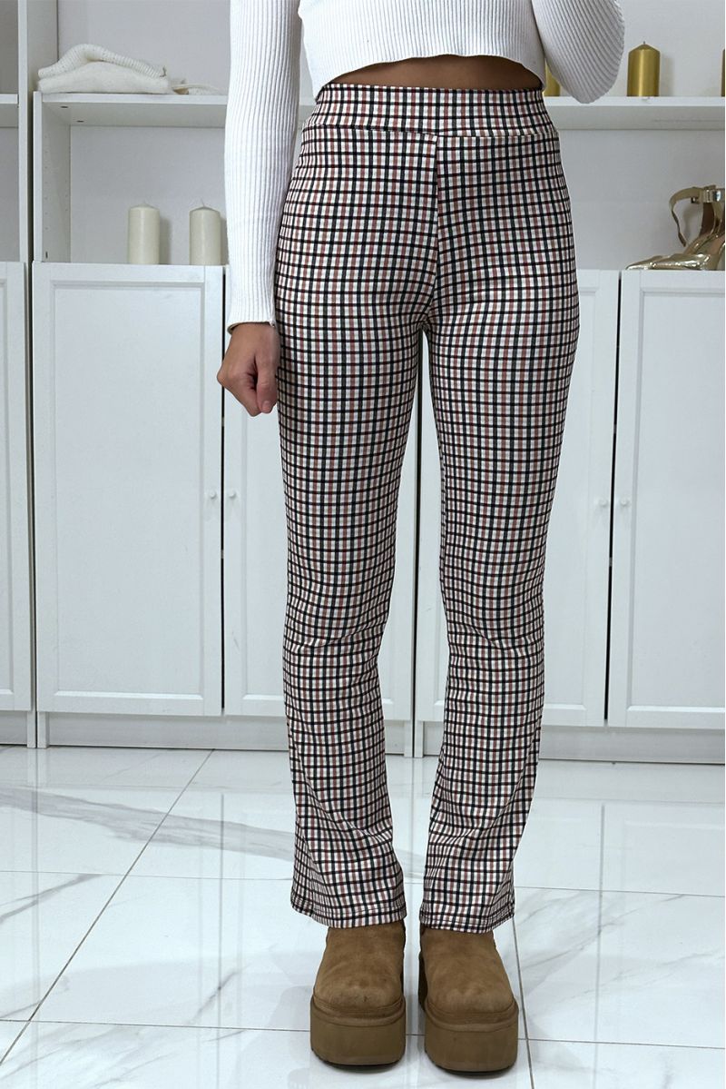 Beige trousers with eph leg check pattern - 1
