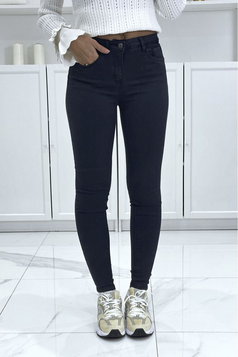 Slim navy stretch jeans with pockets - 4