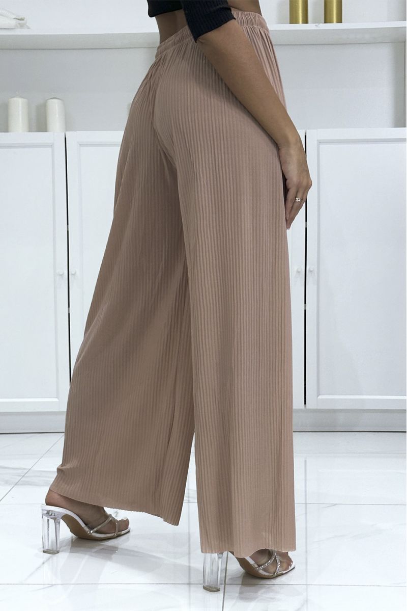 Trendy pink pleated palazzo pants - 1
