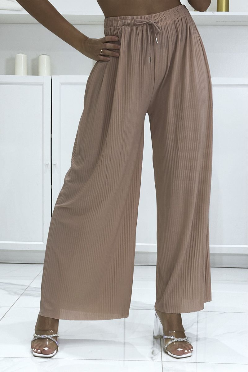 Trendy pink pleated palazzo pants - 2