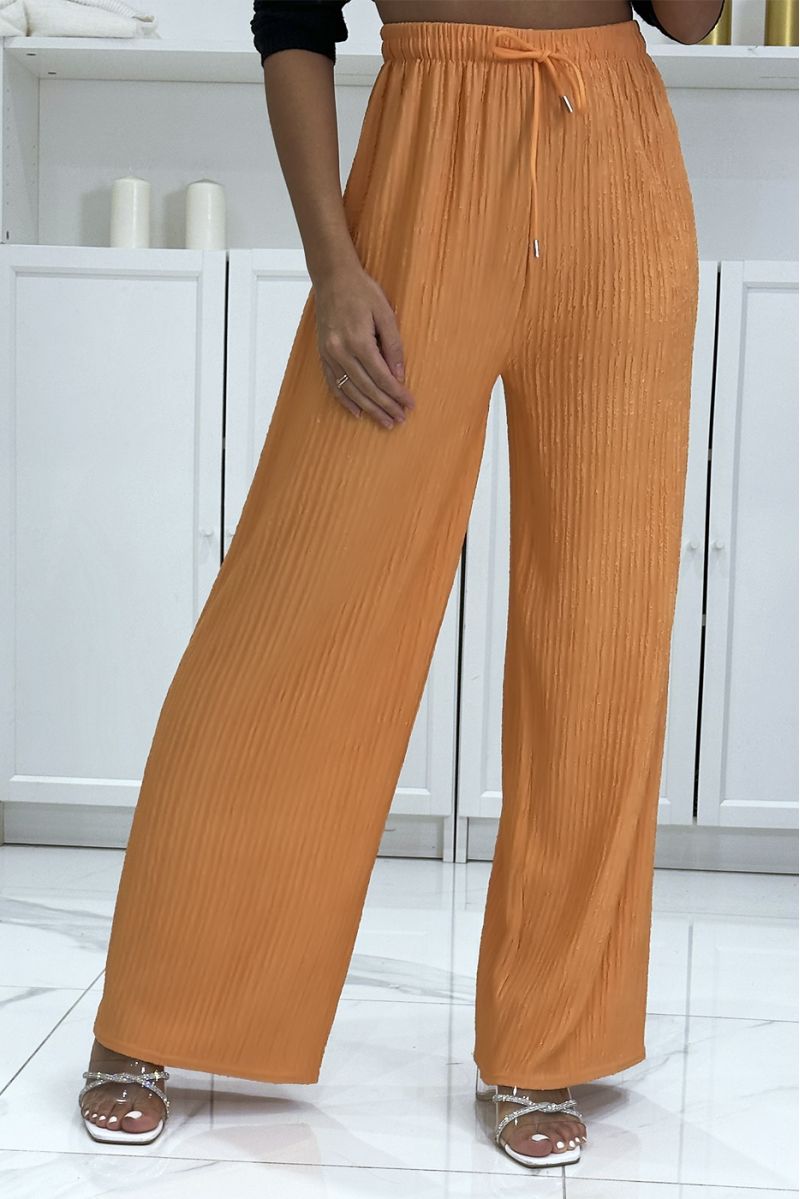 Trendy and chic coral palazzo pants - 3