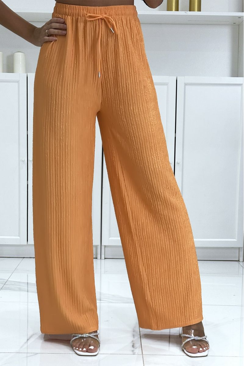 Trendy and chic coral palazzo pants - 4