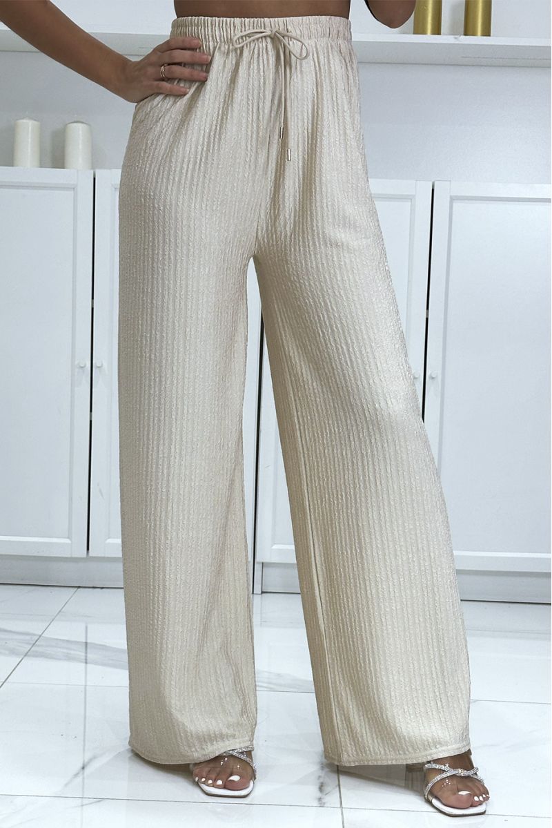 Trendy en chique beige palazzo broek - 2