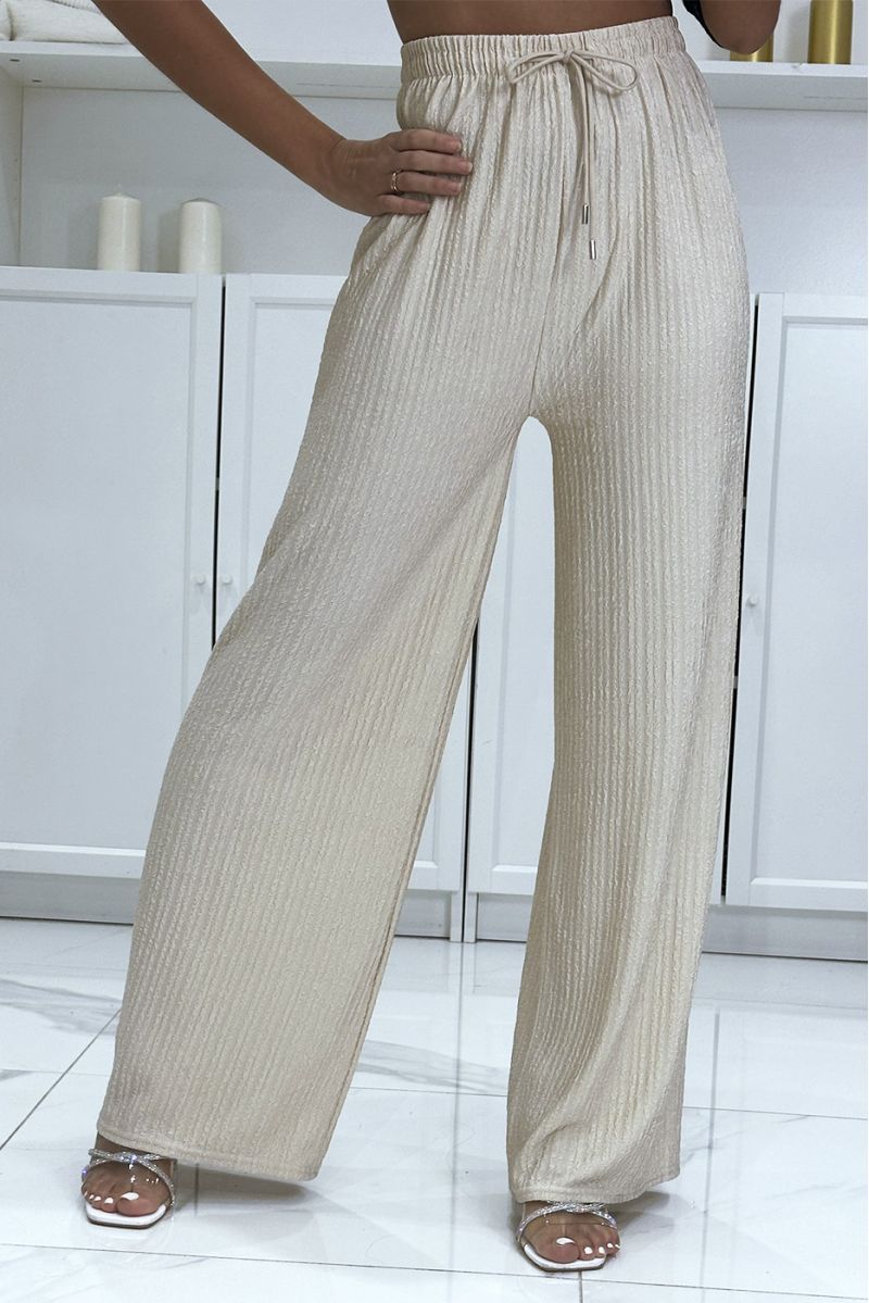 Trendy en chique beige palazzo broek - 3