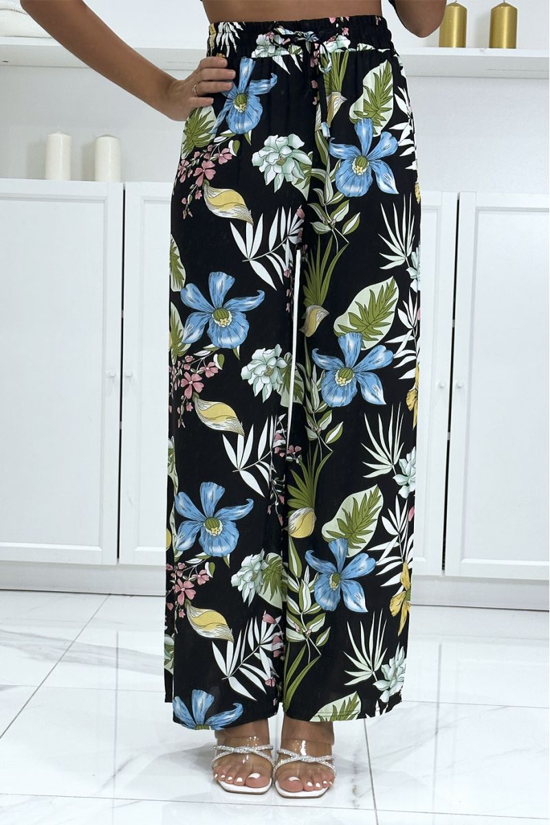 Pantalon palazzo noir tendance et chic - 2